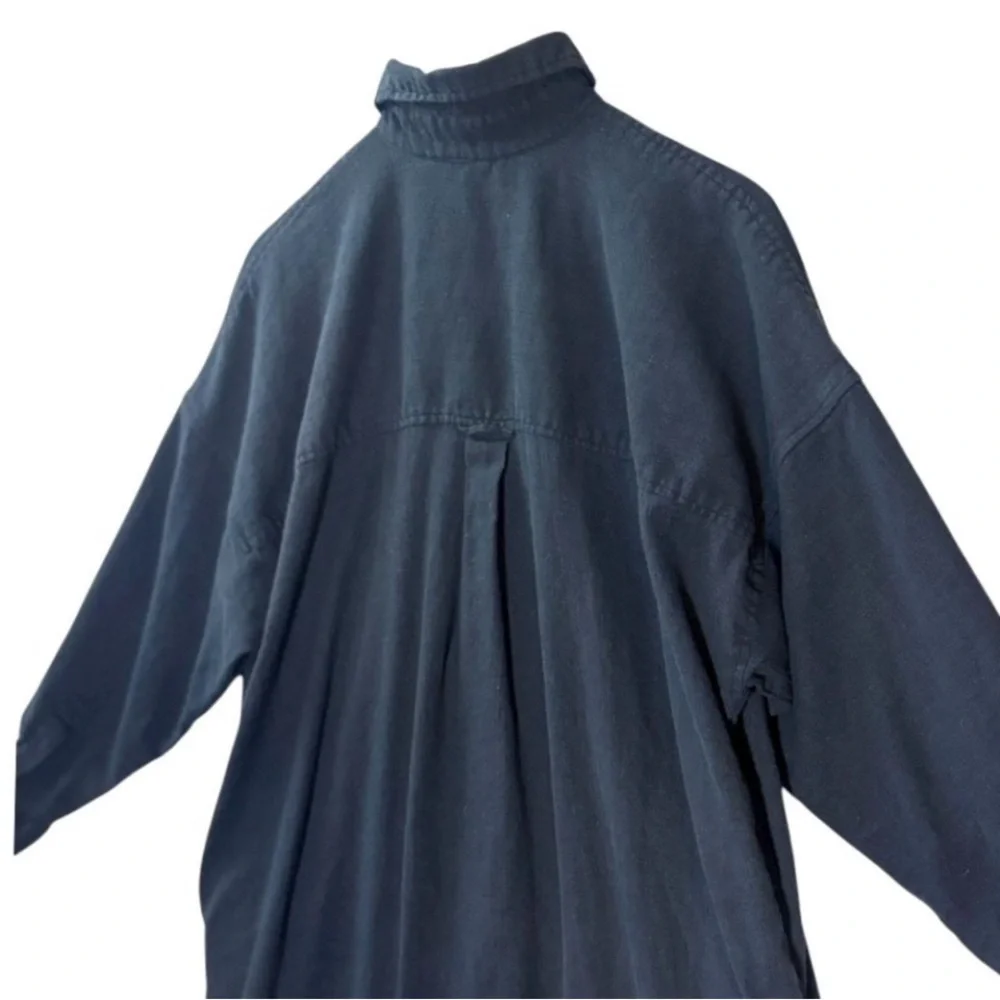 Mamène Florence Oversized
Maxi Shirt Dress Size L
Black Linen Lagenlook - Picture 4 of 7